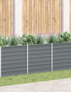 vidaXL Градинска висока леха поцинкована стомана 240x40х77 см сива