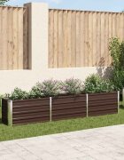 vidaXL Градинска висока леха поцинкована стомана 240x40x45 см кафява