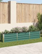 vidaXL Градинска висока леха поцинкована стомана 240x40x45 см зелена
