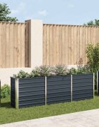 vidaXL Градинска висока леха поцинкована стомана 240x40x77 см антрацит