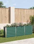vidaXL Градинска висока леха поцинкована стомана 240x40x77 см зелена