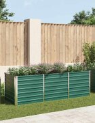 vidaXL Градинска висока леха поцинкована стомана 240x80x77 см зелена