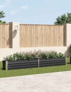 vidaXL Градинска висока леха поцинкована стомана 320x40x45 см антрацит