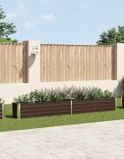 vidaXL Градинска висока леха поцинкована стомана 320x40x45 см кафява