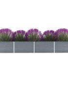 vidaXL Градинска висока леха поцинкована стомана 320x80x45 см сива