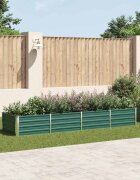 vidaXL Градинска висока леха поцинкована стомана 320x80x45 см зелена