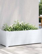 vidaXL Градинска висока леха PP бяла 100x43x35 см