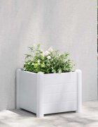 vidaXL Градинска висока леха PP бяла 43x43x35 см