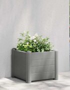 vidaXL Градинска висока леха PP сива 43x43x35 см