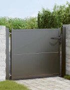 vidaXL Градинска врата 110 x 105 см Черно С ключалка