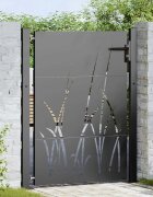 vidaXL Градинска врата 110 x 155 см Черно С ключалка