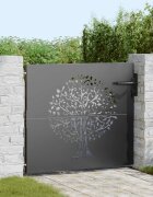 vidaXL Градинска врата 85 x 100 cm Прахово покритие стомана С ключалка