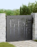 vidaXL Градинска врата 85 x 100 cm Прахово покритие стомана С ключалка