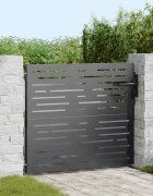 vidaXL Градинска врата 85 x 100 cm Прахово покритие стомана С ключалка