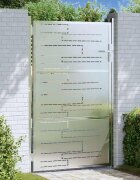vidaXL Градинска врата 85 x 120 см Неръждаема стомана С ключалка
