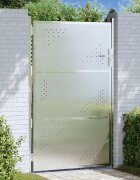 vidaXL Градинска врата 85 x 120 см Неръждаема стомана С ключалка