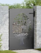 vidaXL Градинска врата 85 x 125 cm Прахово покритие стомана С ключалка