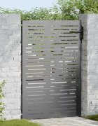 vidaXL Градинска врата 85 x 125 cm Прахово покритие стомана С ключалка