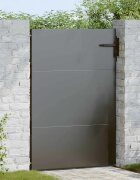 vidaXL Градинска врата 85 x 125 cm Прахово покритие стомана С ключалка