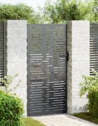 vidaXL Градинска врата 85 x 200 cm Прахово покритие стомана С ключалка
