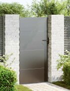 vidaXL Градинска врата 85 x 200 cm Прахово покритие стомана С ключалка