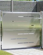 vidaXL Градинска врата 85 x 70 см Неръждаема стомана С ключалка