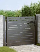 vidaXL Градинска врата Черно 110 x 105 см Прахово боядисана стомана