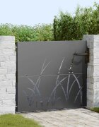 vidaXL Градинска врата Черно 85 x 100 cm Прахово покритие стомана