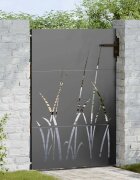 vidaXL Градинска врата Черно 85 x 150 cm Прахово покритие стомана