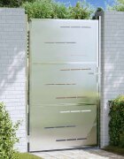 vidaXL Градинска врата Сребрист 85 х 144 см Неръждаема стомана
