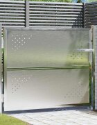 vidaXL Градинска врата Сребрист 85 x 70 см Неръждаема стомана