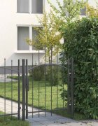 vidaXL Градинска врата WOERDEN 125 x 100 см Стомана Сив С ключалка