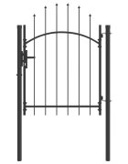 vidaXL Градинска врата WOERDEN 150 x 100 cm Стомана Сив С ключалка