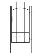 vidaXL Градинска врата WOERDEN 200 x 100 cm Стомана Сив С ключалка