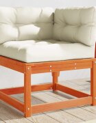vidaXL Градински ъглов диван с възглавници кафяв 73x73x78 см бор масив