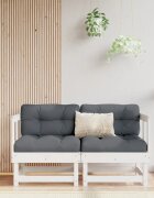 vidaXL Градински ъглови дивани 2 бр бели бор масив