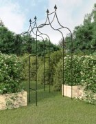 vidaXL Градински арки 2 бр черни 120x38x260 см стомана