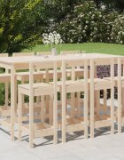 vidaXL Градински бар комплект от 9 части масивна борова дървесина