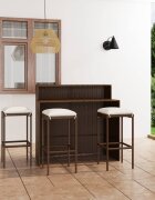 vidaXL Градински бар комплект с възглавници 4 части кафяв