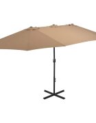 vidaXL Градински чадър с алуминиев прът 460x270 см таупе