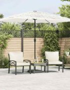 vidaXL Градински чадър със стоманен прът бял 300x200x250 см