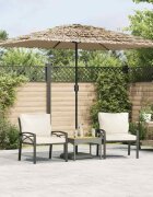 vidaXL Градински чадър със стоманен прът кафяв 300x200x250 см