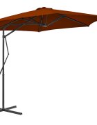 vidaXL Градински чадър със стоманен прът теракота 300x230 см