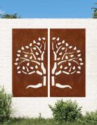 vidaXL Градински декорации 2 бр 105x55 см стомана кортен дизайн дърво