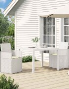 vidaXL Градински Dining Столове 2 бр. Бяло и кремаво ПП