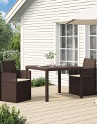 vidaXL Градински Dining Столове 2 бр. Кафяво и кремаво ПП