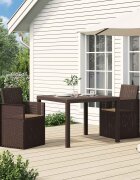 vidaXL Градински Dining Столове 2 бр. Кафяво и таупе ПП