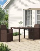 vidaXL Градински Dining Столове 2 бр. Кафяво ПП