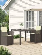 vidaXL Градински Dining Столове 2 бр. Светло сиво и Кремаво ПП