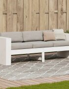 vidaXL Градински диван 3-местен бял 189x60x62 см бор масив